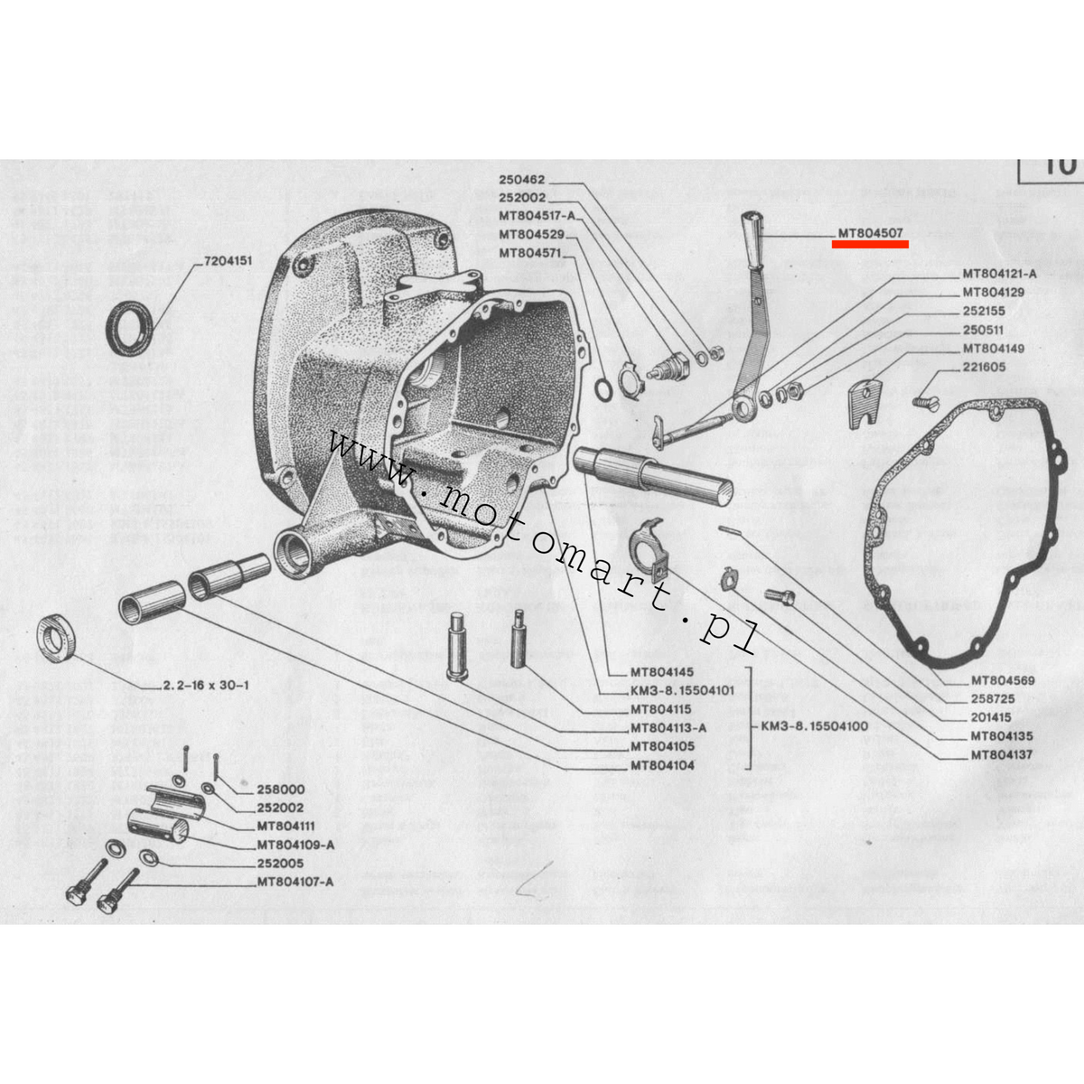 Reverse gear lever Dnieper reverse gear
