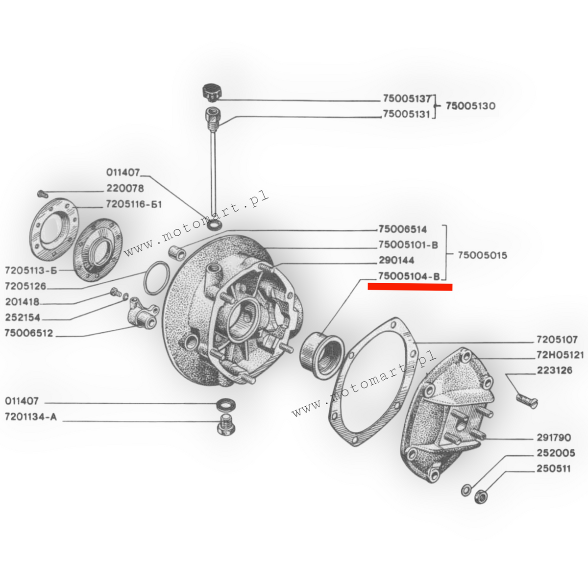 Differential bushing, bushing, drive sleeve, insert Dniepr MT K750 M72 Ural