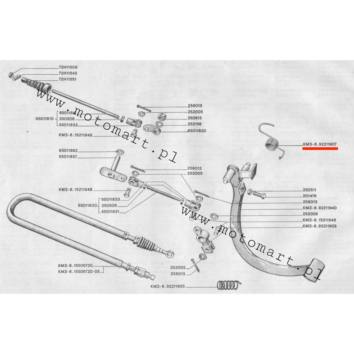 SPRING brake pedal Dniepr K750 spring
