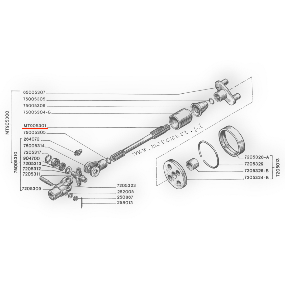 CARDAN SHAFT KARDAN Dniepr MT K750 Ural M72 STRAND diff difr GALVANIZED